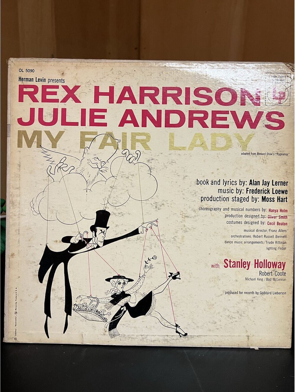 Vintage 1956 My Fair Lady Rex Harrison Julie Andrews 12" LP Album Record Vinyl